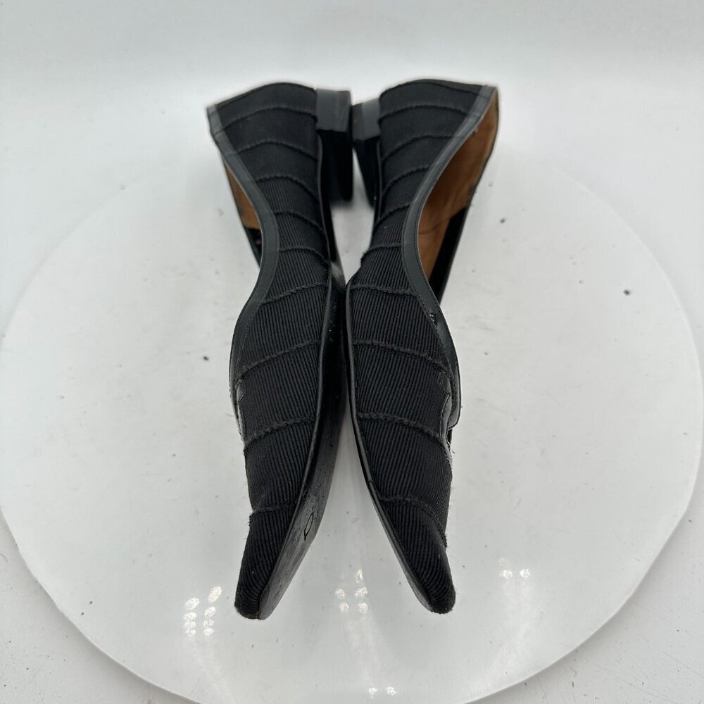 Salvatore Ferragamo Women Size 8D Black Leather Pointed Toe Slip On Flat Shoes - Picture 7 of 11